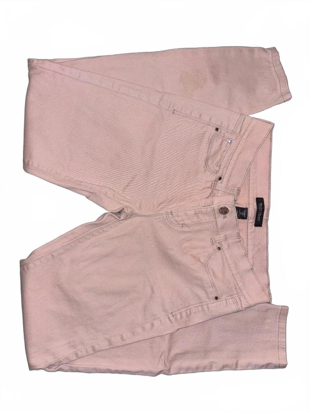 White House Black Market Jeans 4 Skinny Ankle Blush Pink Stretch High-Rise FFF-3